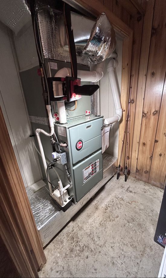 Old heating system before Rheem installation